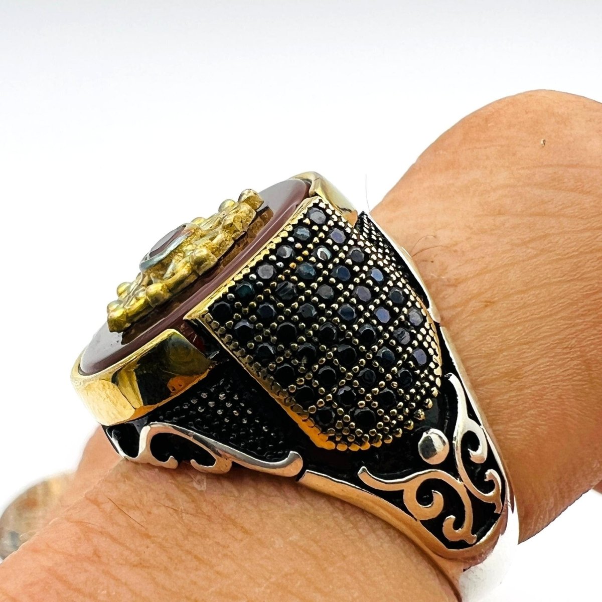 Men's Yemeni Aqeeq Gemstone Ring - TryAladdin