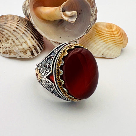 Men's Yemeni Aqeeq Ring - TryAladdin