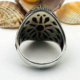 Men's Yemeni Aqeeq Stone Silver Ring - TryAladdin