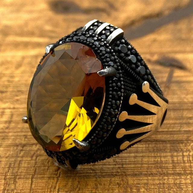 Men's Zultanite Color Changing Stone Silver Ring - TryAladdin