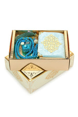 Mini Yasin, Crystal Stone Prayer Bead and Stone Designed Dhikrmatic Gift Set, Blue - TryAladdin