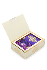 Mini Yasin, Crystal Stone Prayer Bead and Stone Designed Dhikrmatic Gift Set, Purple - TryAladdin