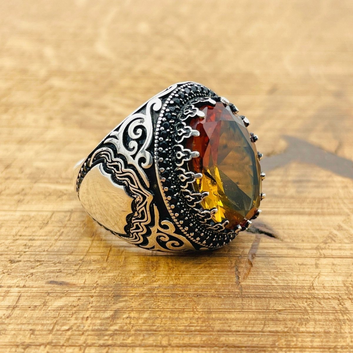 Multi - Color Zultanite Stone Men's Ring - TryAladdin