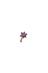 Nereze | Purple Stone Lotus Flower Adjustable Size Ring - TryAladdin