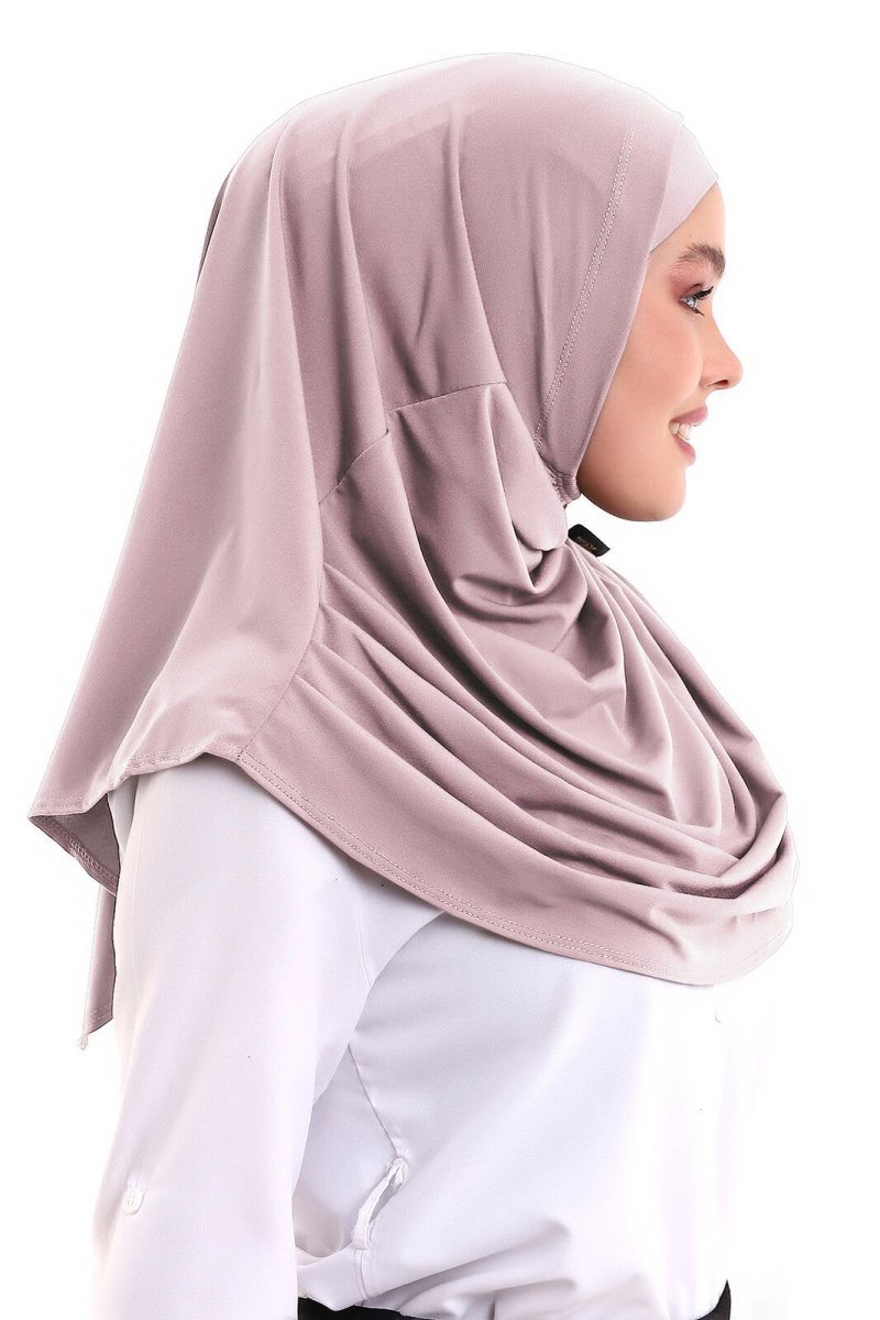 Powder Adult Bonnet Hijab Ready to Wear Practical Scarf - TryAladdin