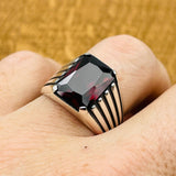 Red Ruby Square Ring Jewelry - TryAladdin