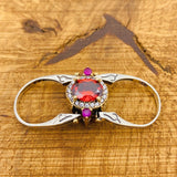 Reversible Ring, Ruby - Amethyst Oval Stone - TryAladdin