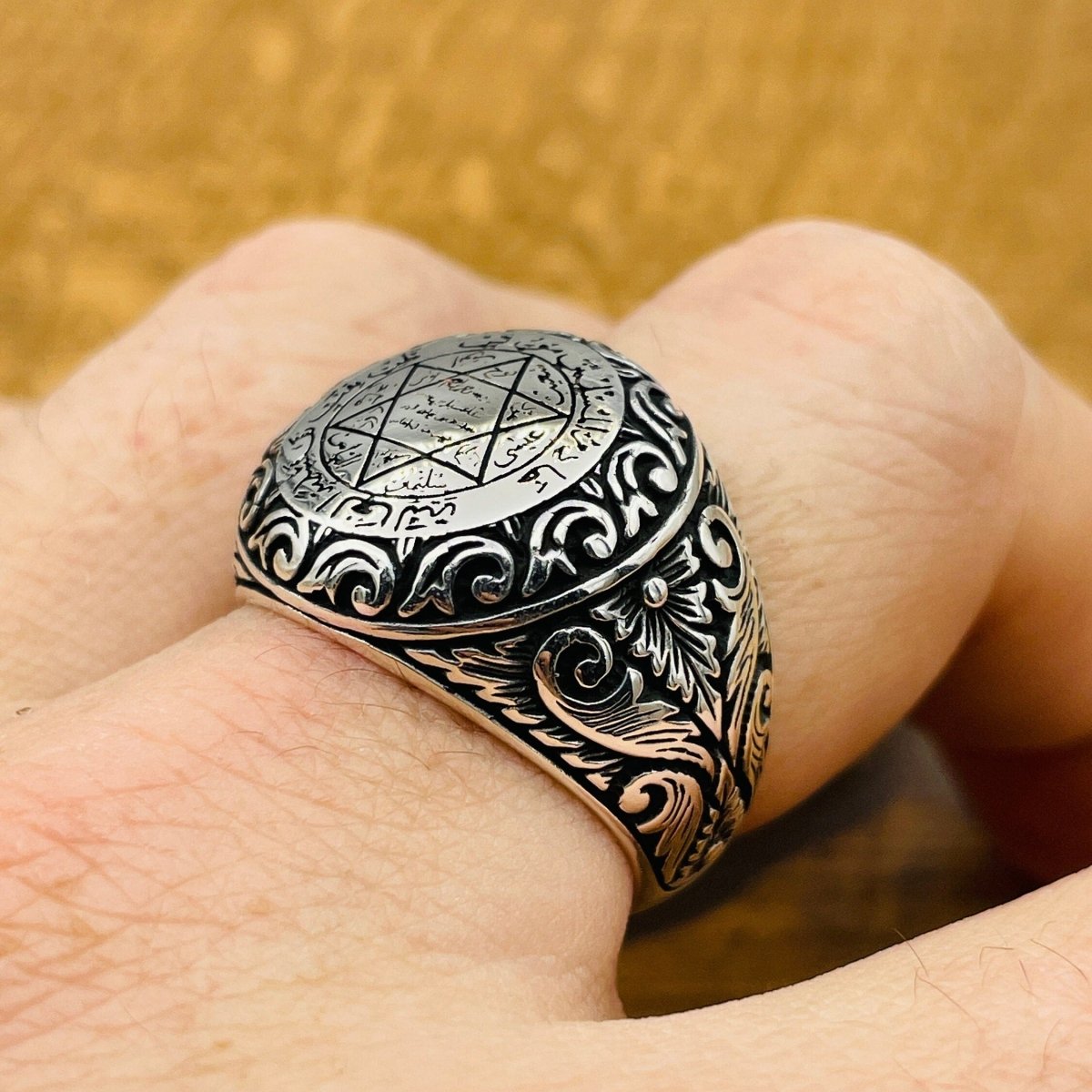 Seal Of Solomon Silver Men's Ring - TryAladdin