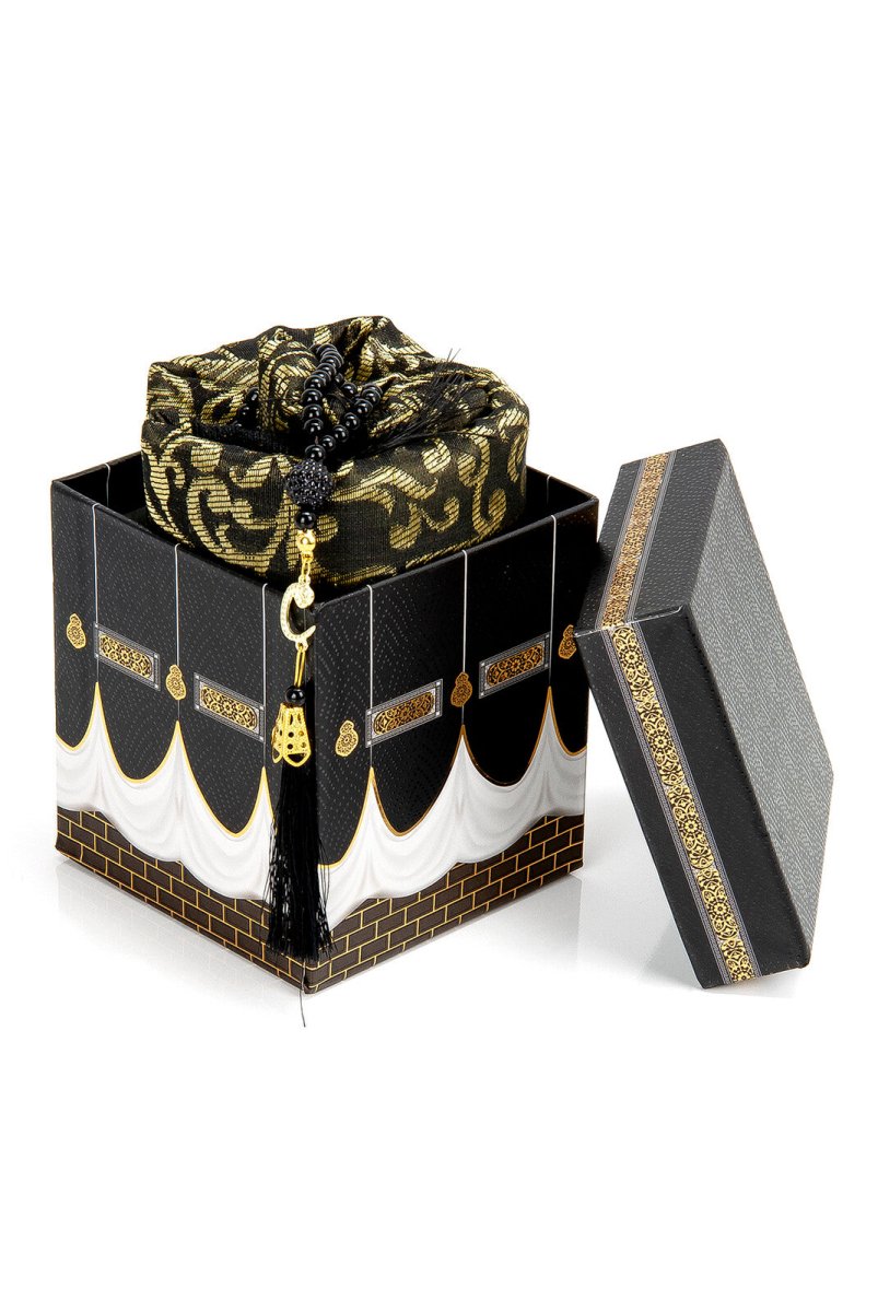 Special Kaaba Boxed Gift Prayer Rug and Tasbih Set - TryAladdin