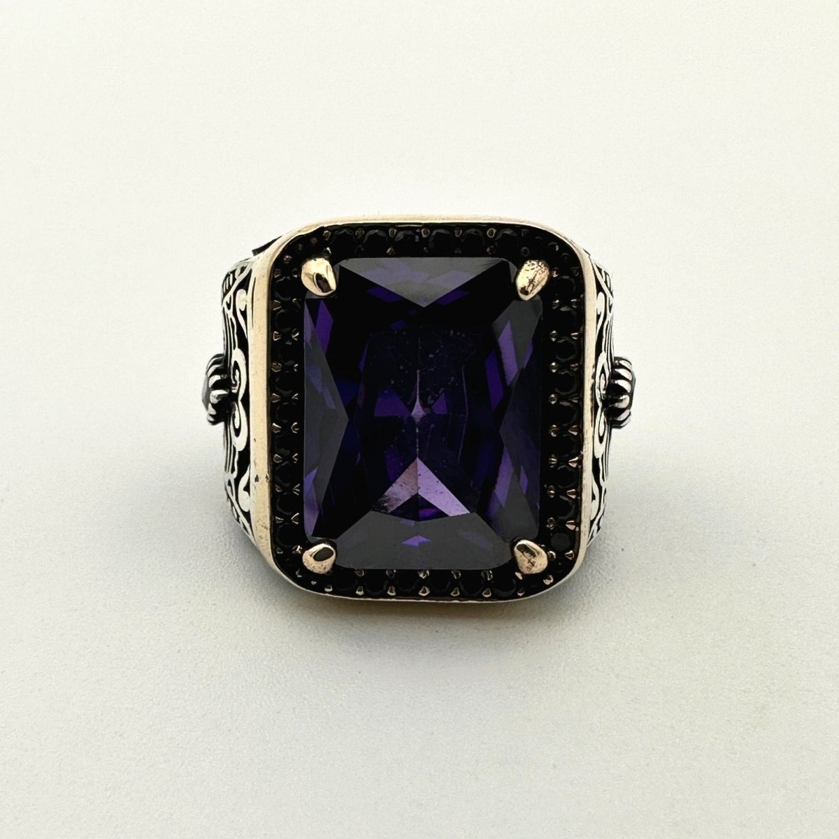 Square Purple Amethyst Stone Ring - TryAladdin