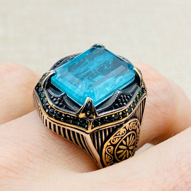 Tourmaline Stone Men's Ring - TryAladdin