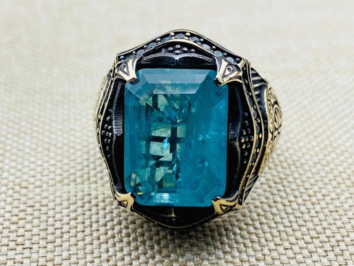 Tourmaline Stone Men's Ring - TryAladdin