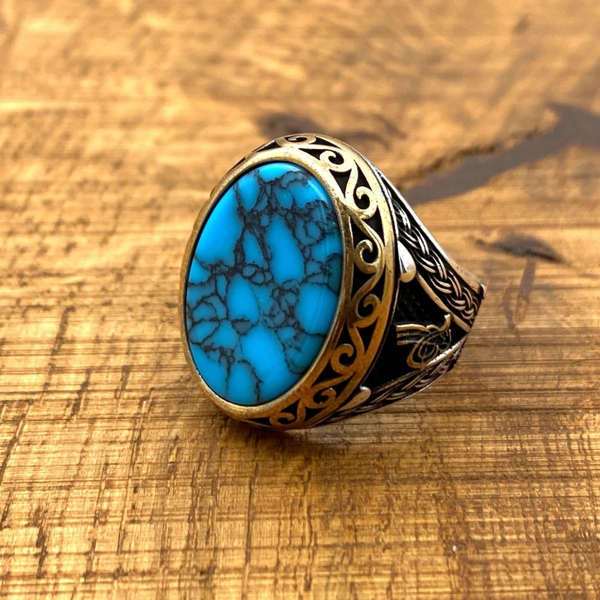 Turquoise Men's Handmade Ring - TryAladdin