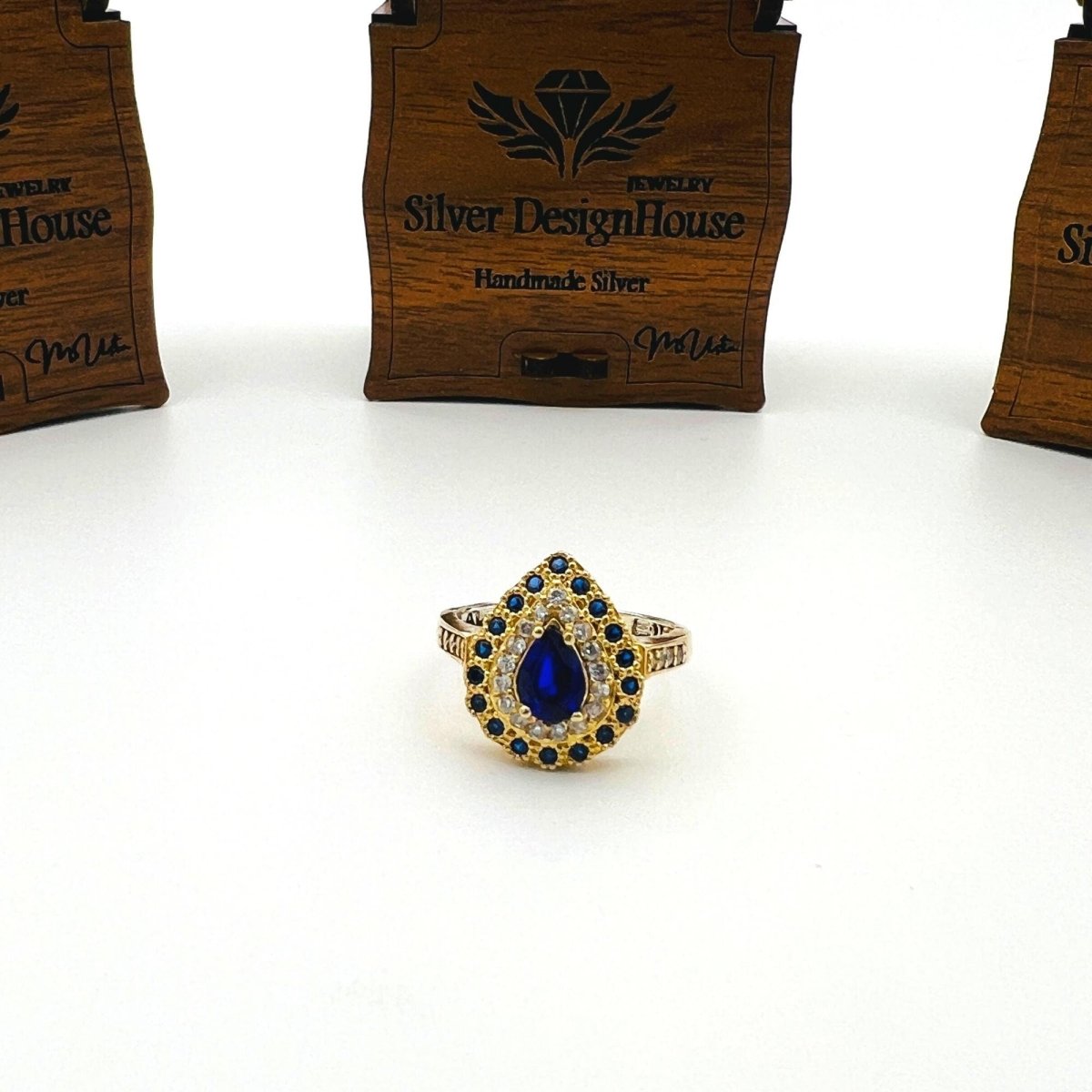 Women's Blue Sapphire Stone Ring - TryAladdin