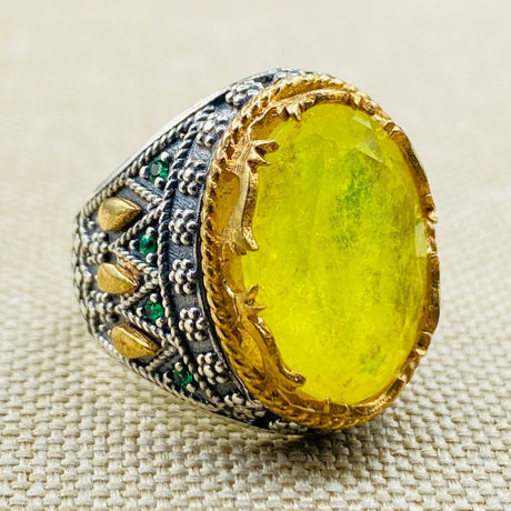 Yellow Tourmaline Men's Ring - TryAladdin