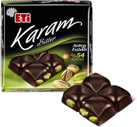 Eti Antep 54% Dark Pistachio Chocolate - 2pcs - TryAladdin