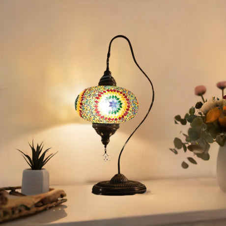 HND Handicraft | Handmade Swan Neck Mosaic Lamp - TryAladdin