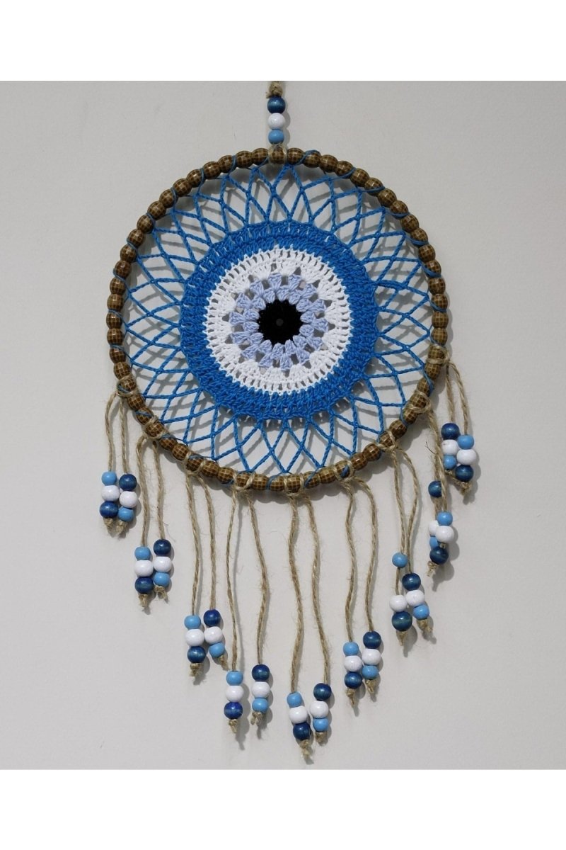 Handmade Wall Ornament With Oil Blue Motifs - TryAladdin