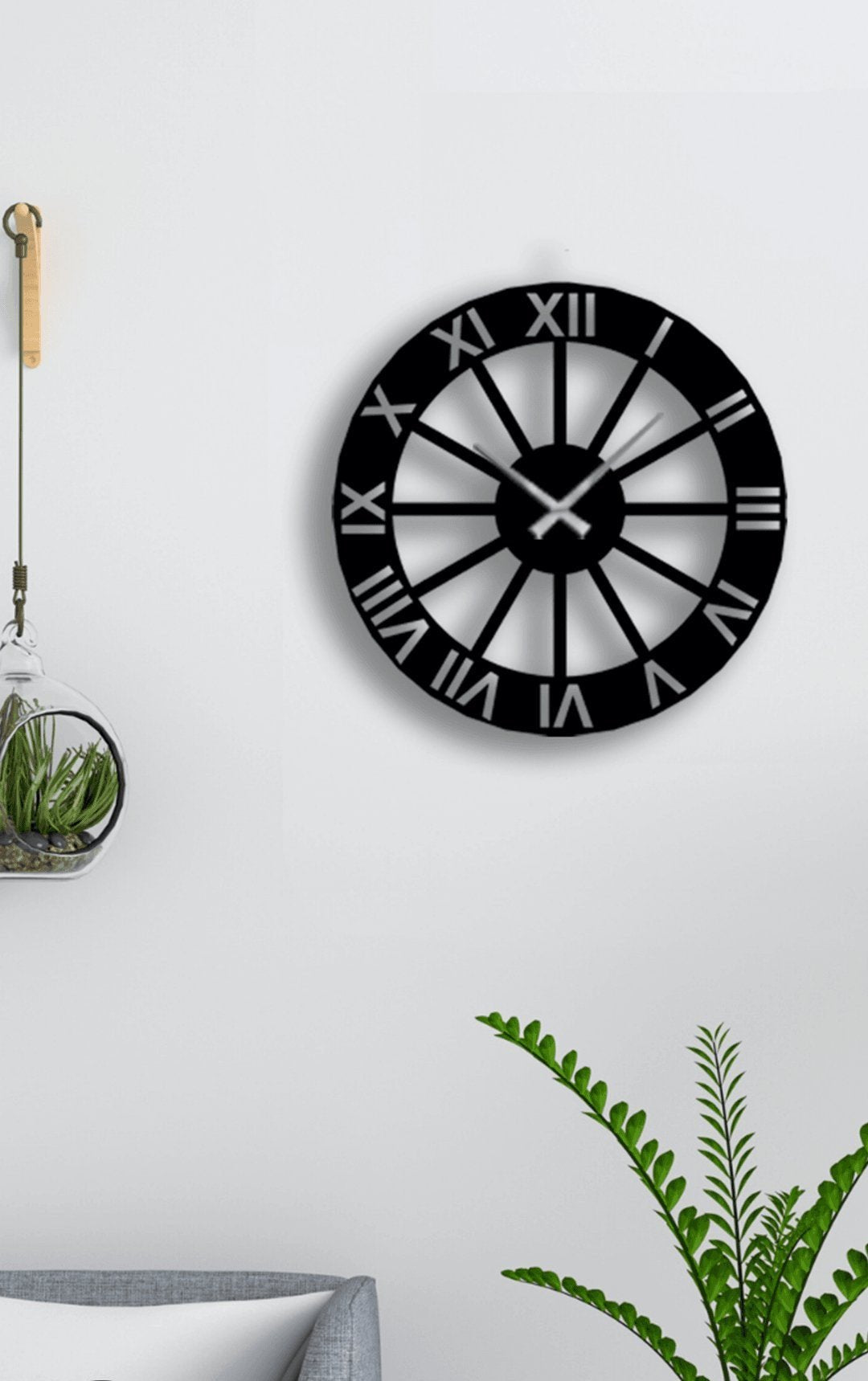 NR Dizayn | Roman Numeral Classic Metal Wall Clock - TryAladdin