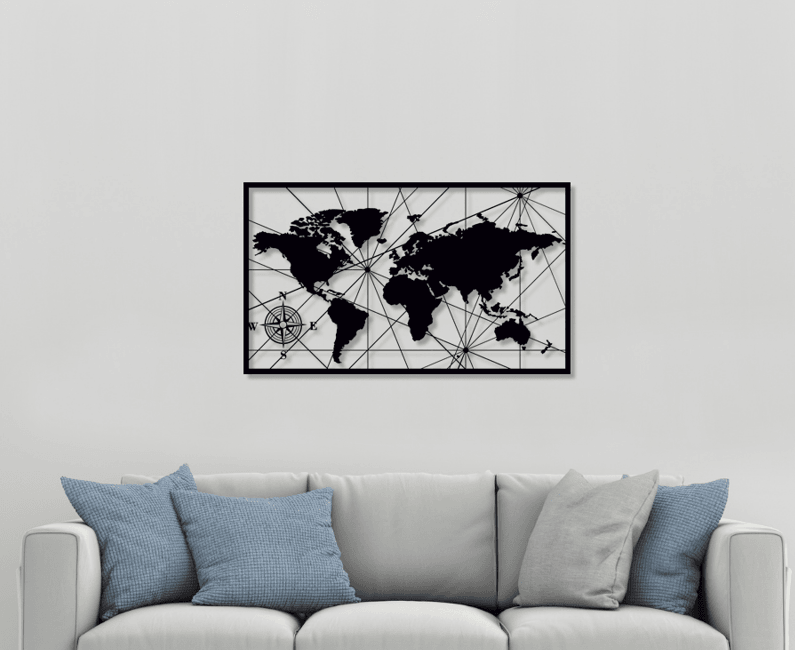 NR Dizayn | World Map Metal Wall Art - TryAladdin